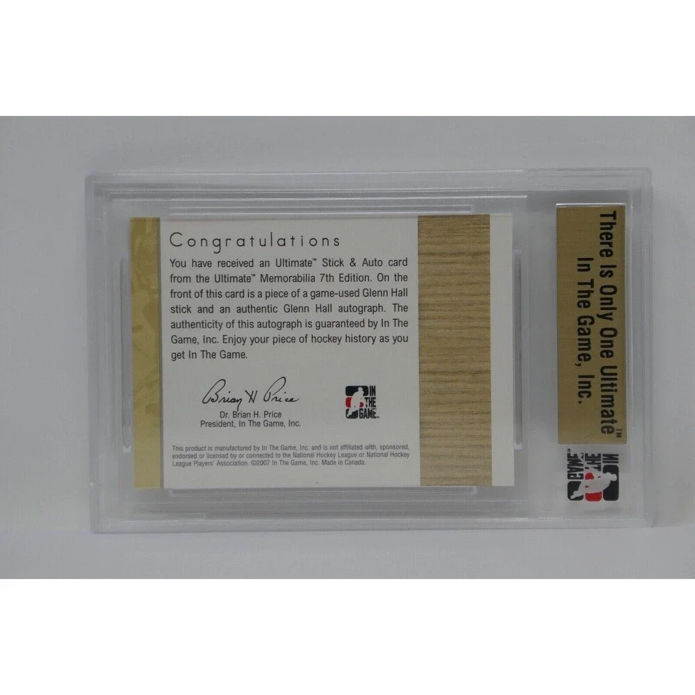 2006-07 In the Game Ultimate Memorabilia 7th Edition Stick/Auto Gold Glenn Hall